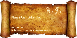 Mesits Gábor névjegykártya